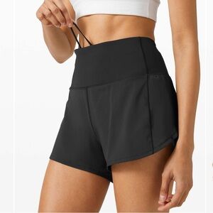 Lululemon Speed-Up Mid-Rise Short 4” Lined Shorts Black Size 12 Tall NWT